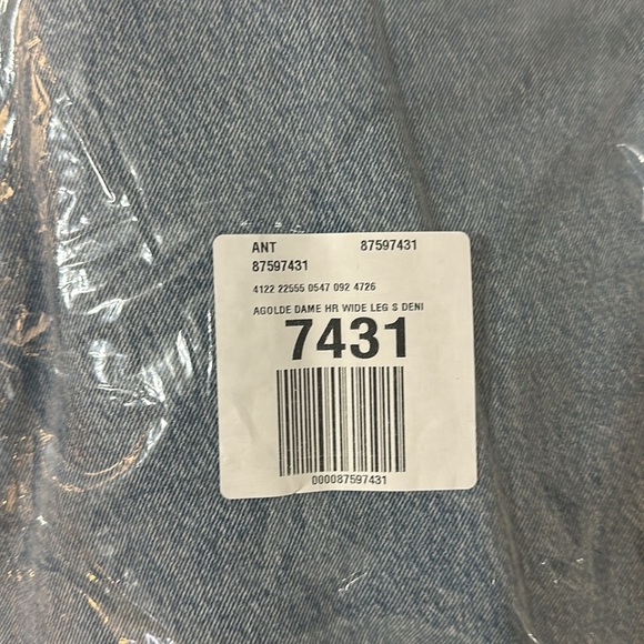 NWT! AGOLDE Dame High Rise Wide Leg Jeans Showdown Cuffed Women’s Size 26 ☮️ - Picture 6 of 8